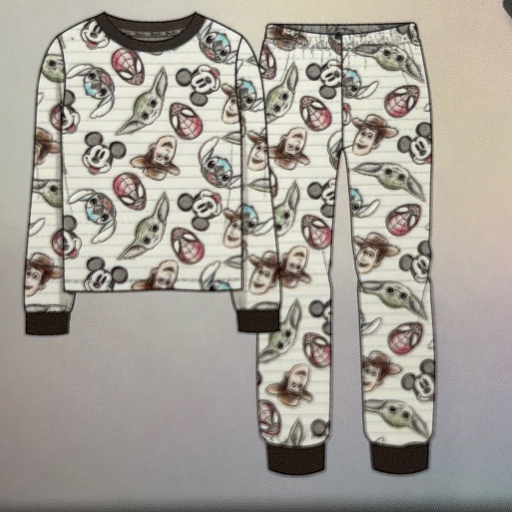 NEW Disney 100 2pc Pajama Sleep Set Men’s size Medium Spider-Man Buzz Woody